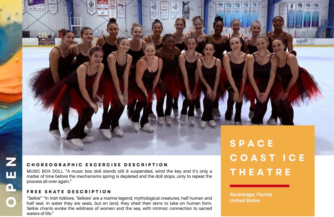Figure skating group military ceremony performance